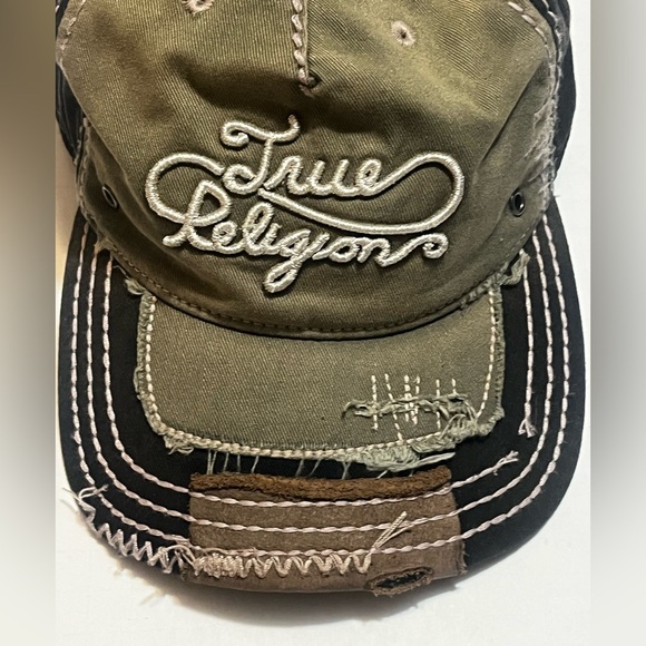 Vintage True Religion Distressed Embroidered Horseshoe Logo Cap Rare - Picture 2 of 10